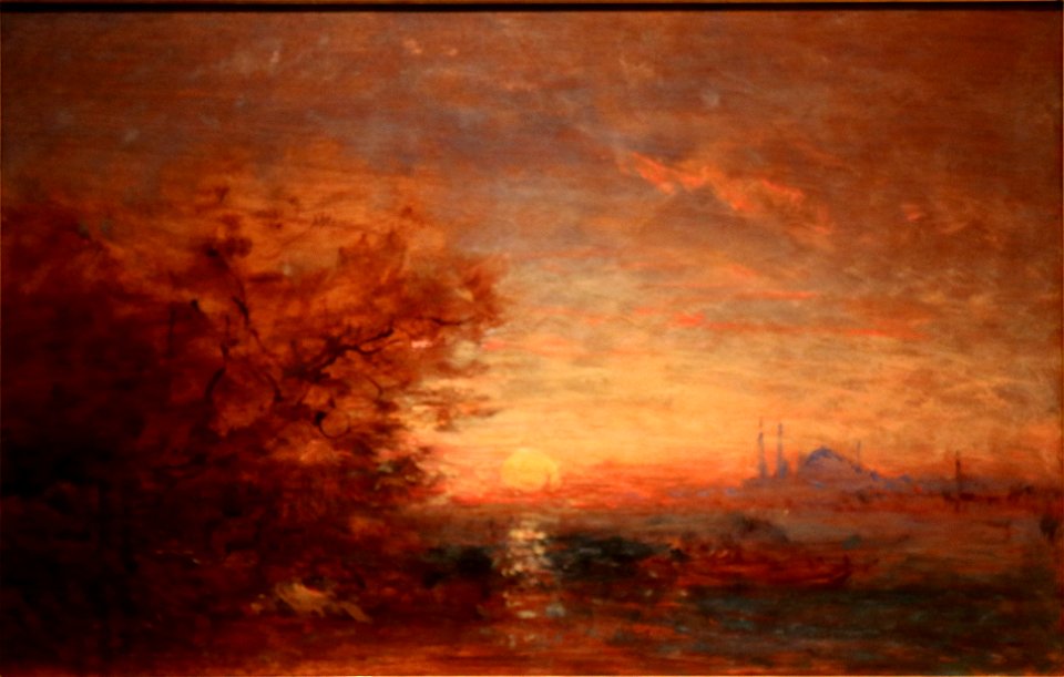 Ziem Félix - Jardin avec coucher de soleil