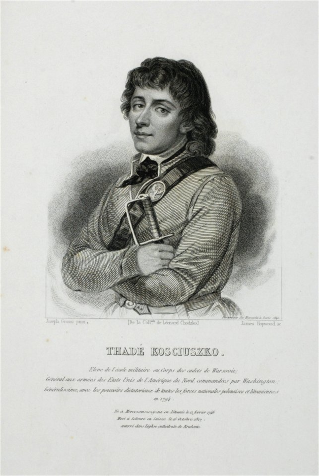 Zentralbibliothek Solothurn - THADÉ KOSCIUSZKO Eleve de lécole militaire ou Corps des cadets de Warsovie Général aux armées des Etats Unis de lAmérique du Nord commandées par Washington Généralissime avec les pouvoirs - a1062