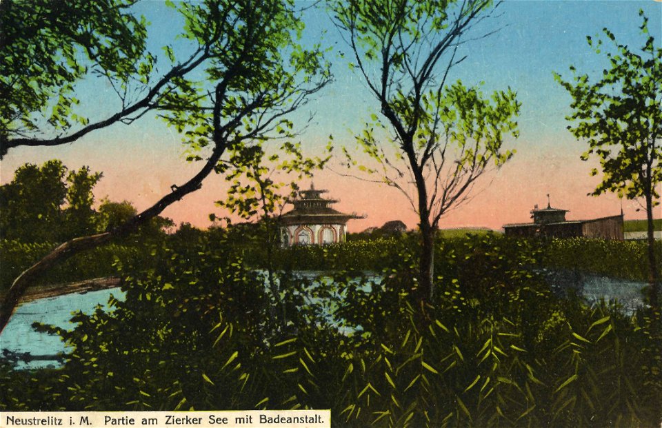 Zierker See Badeanstalt Postkarte 1918
