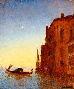 ZIEM Félix, Gondole sur la lagune, Venise.