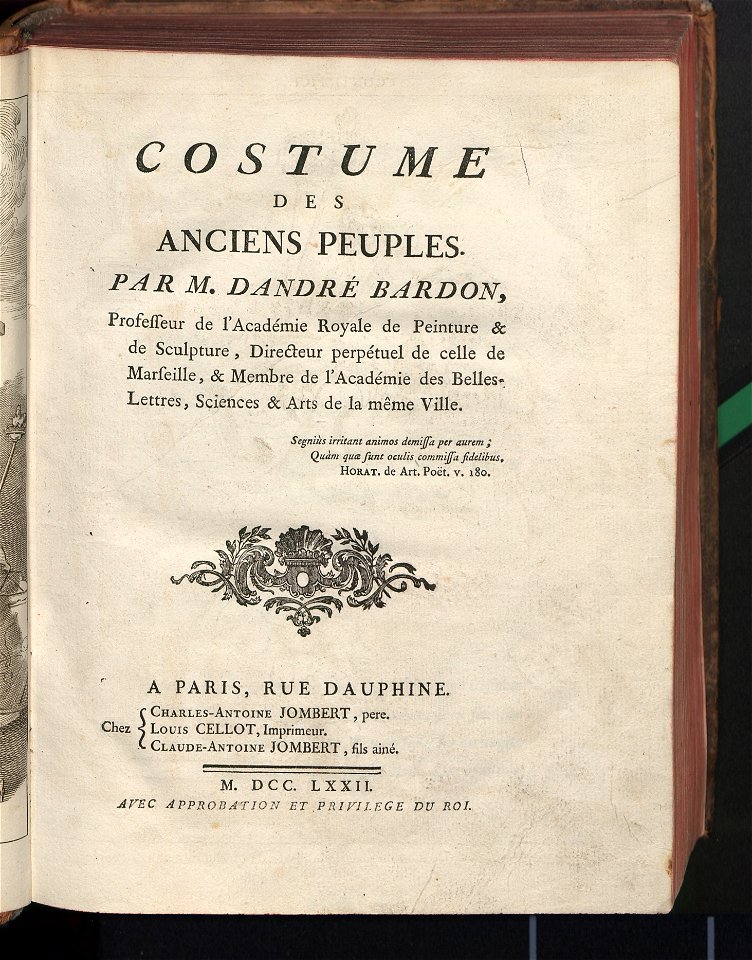 Costume des anciens peuples. T. 1 1772 (789484)