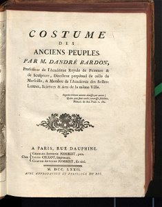 Costume des anciens peuples. T. 1 1772 (789484)