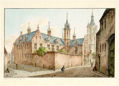 Zicht op het refugie van de abdij van Grimbergen op de hoek Ziekeliedenstraat en Lieve-Heerstraat, 1760