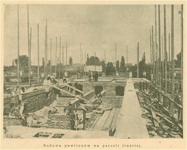 Budowa Szpitala Dzieciątka Jezus na terenie Folwarku Świętokrzyskiego Budowa pawilonów na parceli trzeciej (80017)