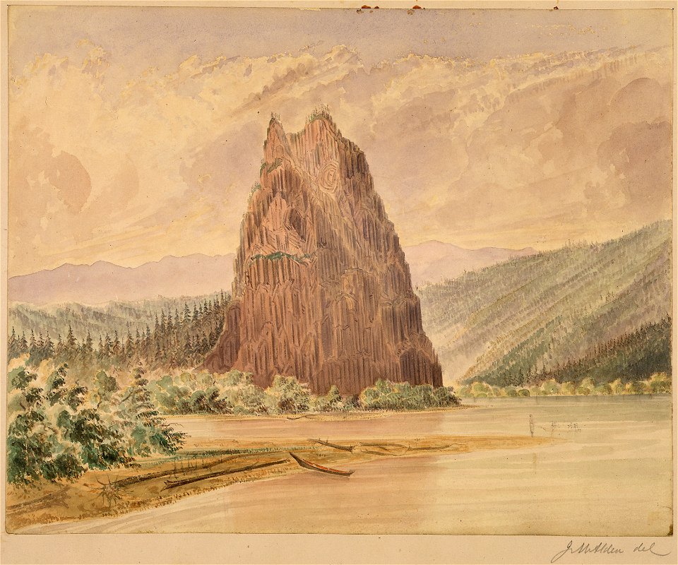 Castle Rock or McLeod's Castle, right bank of Columbia River. (Cascades of the Columbia) - NARA - 305500