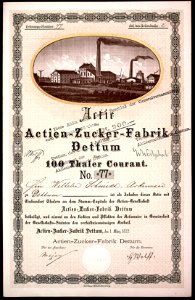 Actien-Zucker-Fabrik Dettum 1872