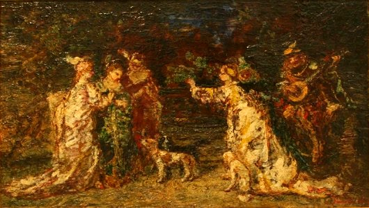 Adolphe Joseph Thomas Monticelli - Gallant Meeting in the Park