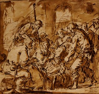 Adoration des bergers, drawing