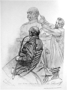 Adolf Donndorf modelliert Bismarck