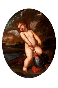 Francesco Albani - Putto alato spezza gli strumenti di Minerva