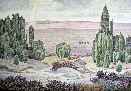 Albert König Heidelandschaft m Regenbogen 1