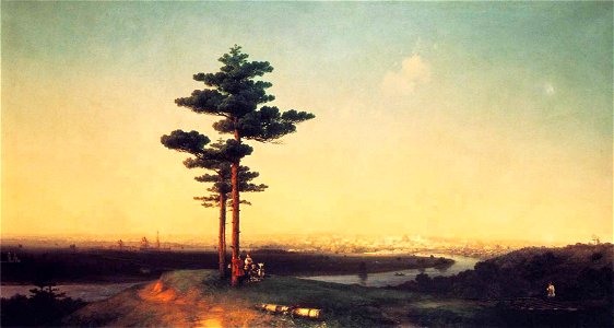 Ivan Constantinovich Aivazovsky - View of Moscow from the Sparrow Hills. Free illustration for personal and commercial use.