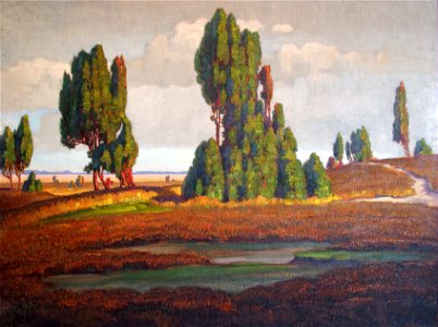 Albert König Heidelandschaft m Wacholder 01