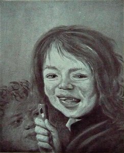 After Frans Hals - laughing boy with a flute and another boy behind him. Free illustration for personal and commercial use.