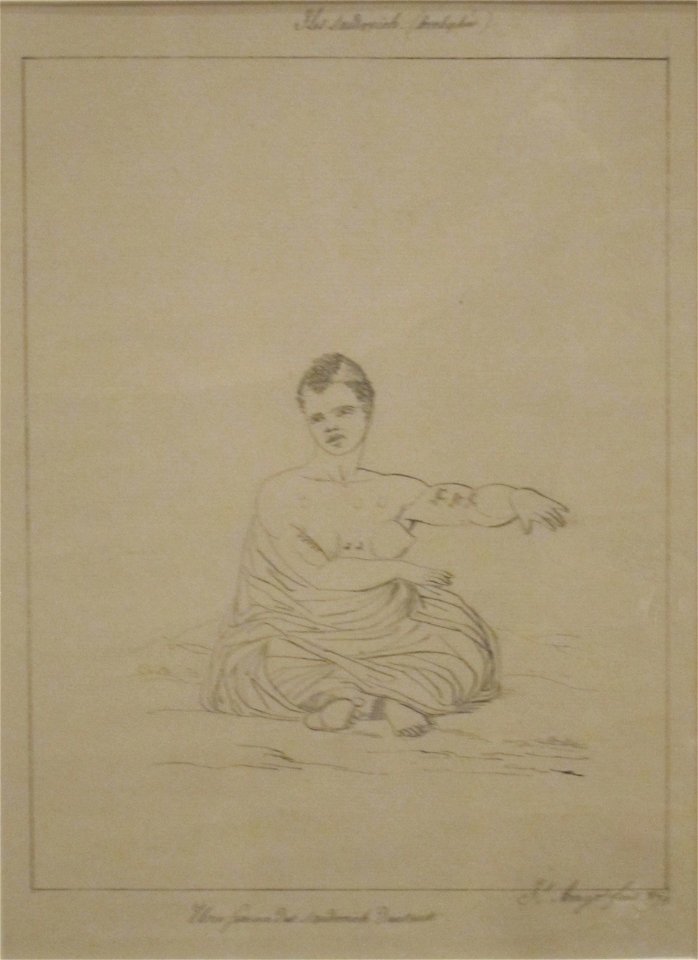 'A Woman of the Sandwich Islands Dancing' by Jacques Arago, Honolulu Museum of Art