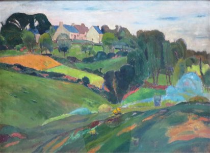 'Brittany Landscape' by Émile Bernard, Norton Simon Museum. Free illustration for personal and commercial use.