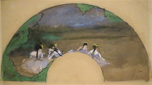 'Fan - Dancers on the Stage' by Edgar Degas, Norton Simon Museum