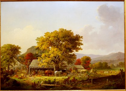 Autumn in New England, Cider Making, by George Henry Durrie, 1863 AD, oil on canvas - Museo Nacional Centro de Arte Reina Sofía - DSC08641