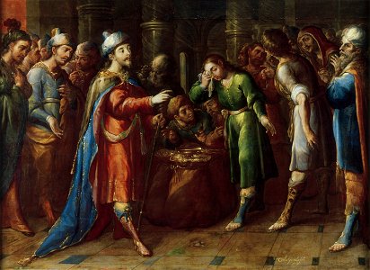 'Joseph Claims Benjamin as his Slave', painting by Cristóbal de Villalpando, 1700-1714, Denver Art Museum