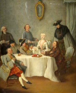 'Artist Sketching an Elegant Company' by Pietro Longhi, Norton Simon Museum. Free illustration for personal and commercial use.