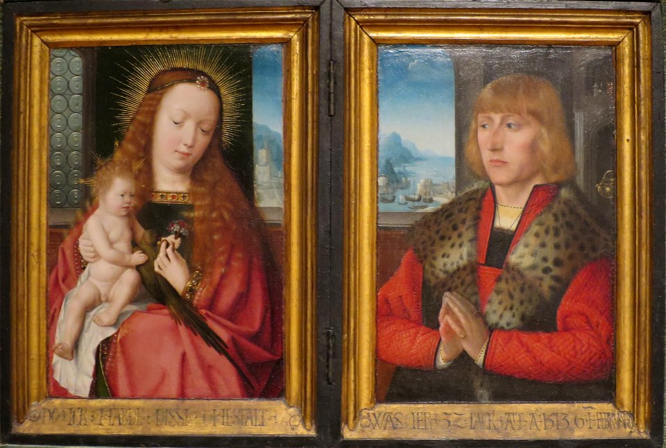 'Madonna and Child with a Member of the Hillensberger Family' by Adriaen Isenbrandt