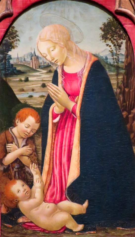 'Madonna and Saint John the Baptist Adoring the Christ Child', workshop of Francesco Botticini, Cincinnati