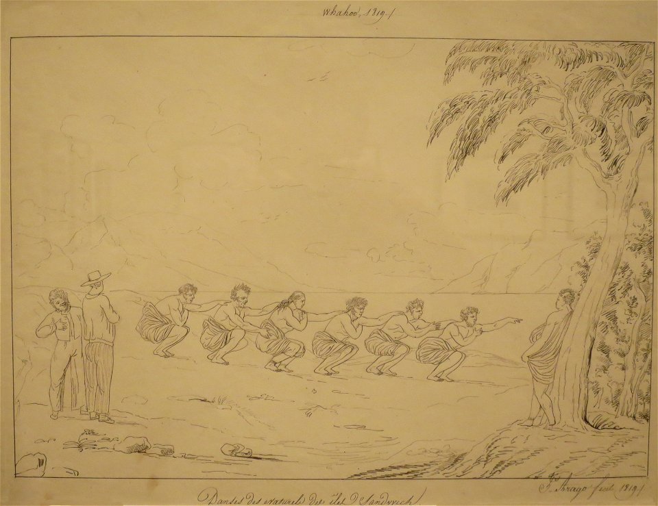 'Oahu 1819--Dance of the Natives of the Sandwich Islands', by Jacques Arago