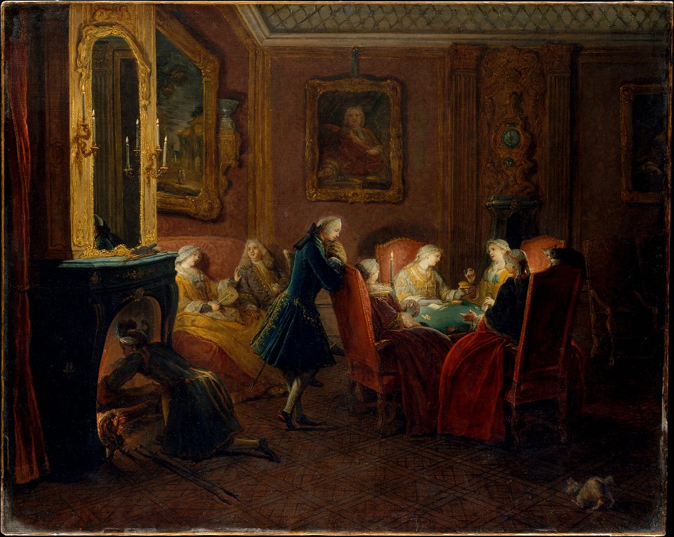 'Card Players in a Drawing Room' by Pierre Louis Dumesnil the younger, Metropolitan Museum of Art, 1976.100.8