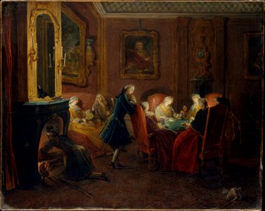 'Card Players in a Drawing Room' by Pierre Louis Dumesnil the younger, Metropolitan Museum of Art, 1976.100.8