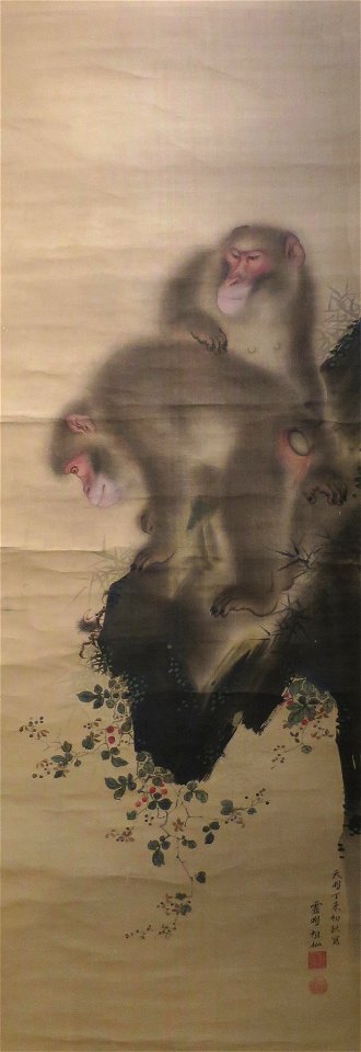 'Monkeys Playing with a Crab' by Mori Sosen, 1787, Dayton Art Institute
