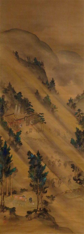 'Foxes' Wedding Procession' by Nanmei Haruki, 19th century, ink, color, and gold on silk, Dayton Art Institute