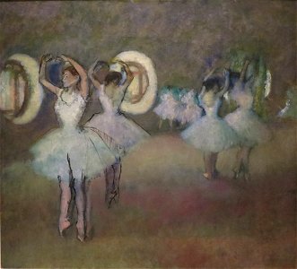 'Dancers in the Rotunda at the Paris Opera' Edgar Degas, Norton Simon Museum. Free illustration for personal and commercial use.