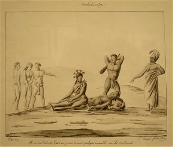 'Hawaii, 1819--The Death Penalty of Public Execution by Clubbing', by Jacques Arago