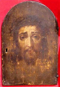 'Christ', anonymous Mexican oil painting on canvas on wood, 18th century, El Paso Museum of Art
