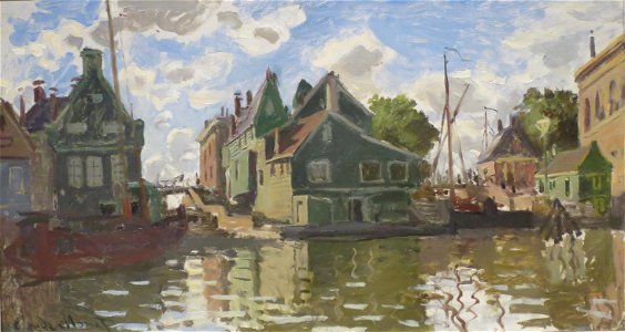 'Canal à Zaandam' by Claude Monet, 1871. Free illustration for personal and commercial use.