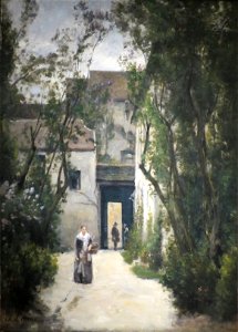 'A Courtyard on the rue de la Fontenelle' by Stanislas Lépine, Norton Simon Museum