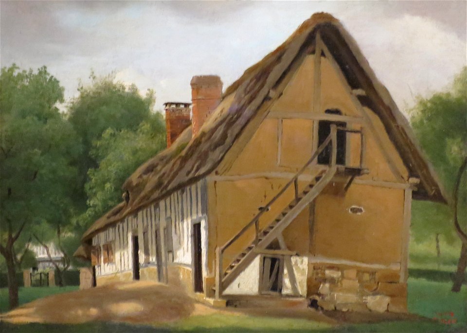 'Farm Building at Bois-Guillaume' by Corot, Norton Simon Museum