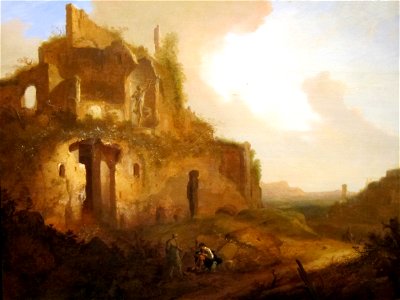 'An Italianate Landscape with Ruins and an Artist Sketching' by Bartholomeus Breenbergh, Dayton