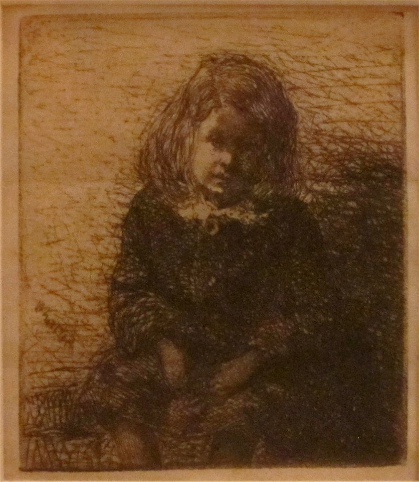 'Little Arthur' by James McNeill Whistler, 1858, etching, Honolulu Museum of Art