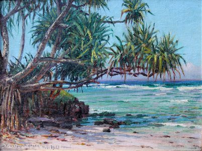 'Lauhala by the Shore' by D. Howard Hitchcock, 1921