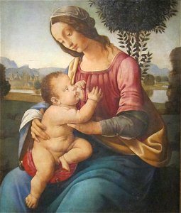 'Madonna and Child' by Lorenzo di Credi, Cincinnati Art Museum. Free illustration for personal and commercial use.
