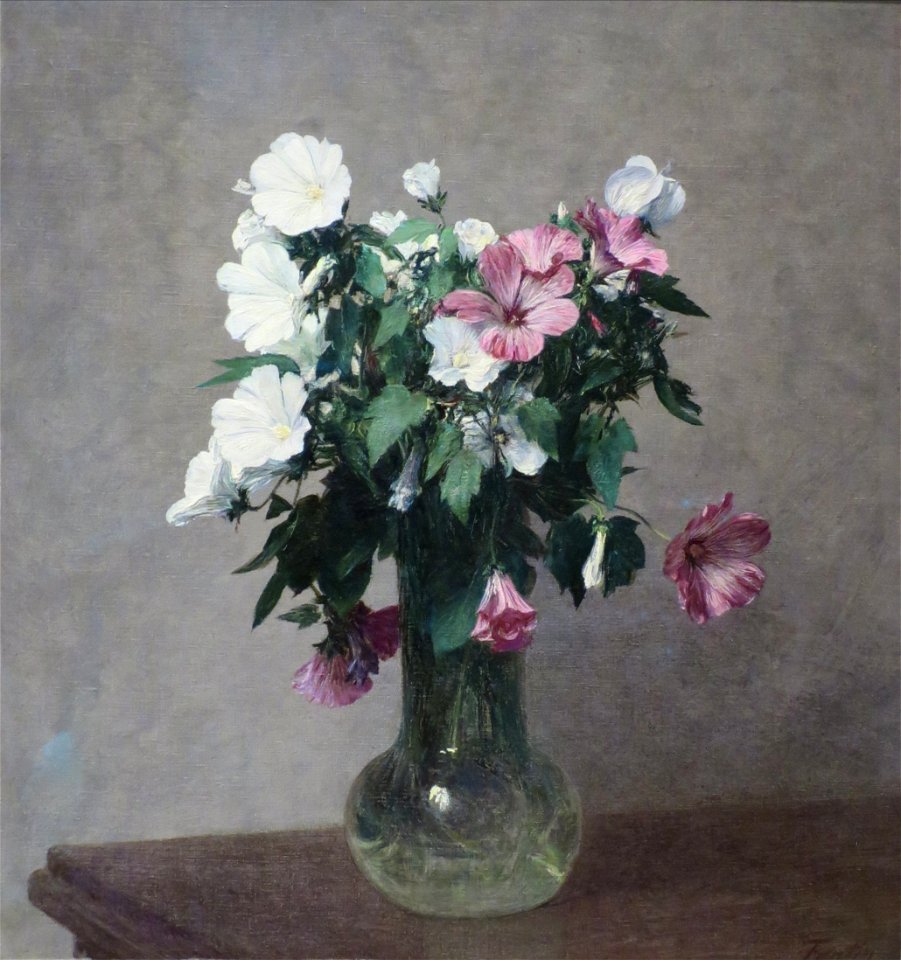 'Mallows in a Vase' by Henri Fantin-Latour, Norton Simon Museum