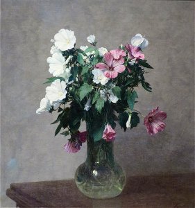 'Mallows in a Vase' by Henri Fantin-Latour, Norton Simon Museum
