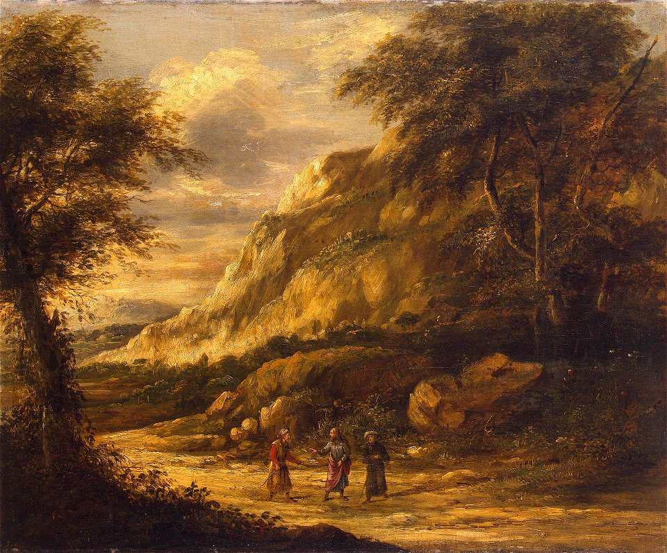 'Landscape (Christ on the Road to Emmaus)' by Roelant Roghman, The Hermitage