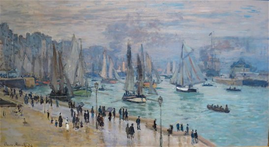 'Le Havre, Bâteaux de Peche Sortant du Port' by Claude Monet, 1874. Free illustration for personal and commercial use.
