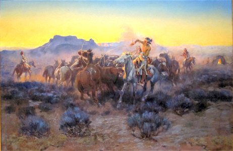 'Roping Fresh Mounts' by Charles Marion Russell, Cincinnati Art Museum