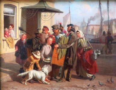 'The Organ Grinder' by Alexei Filippovich Chernyshev, 1852, Tretyakov Gallery