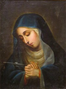 'Our Lady of Sorrows', possibly by Carlo Dossi, oil on panel painting, 18th century, El Paso Museum of Art