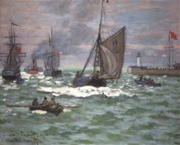 'The Entrance to the Port of Le Havre' by Monet, Norton Simon Museum. Free illustration for personal and commercial use.