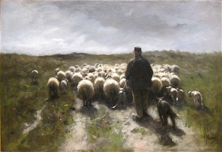 'Shepherd and Sheep' by Anton Mauve, Cincinnati Art Museum. Free illustration for personal and commercial use.